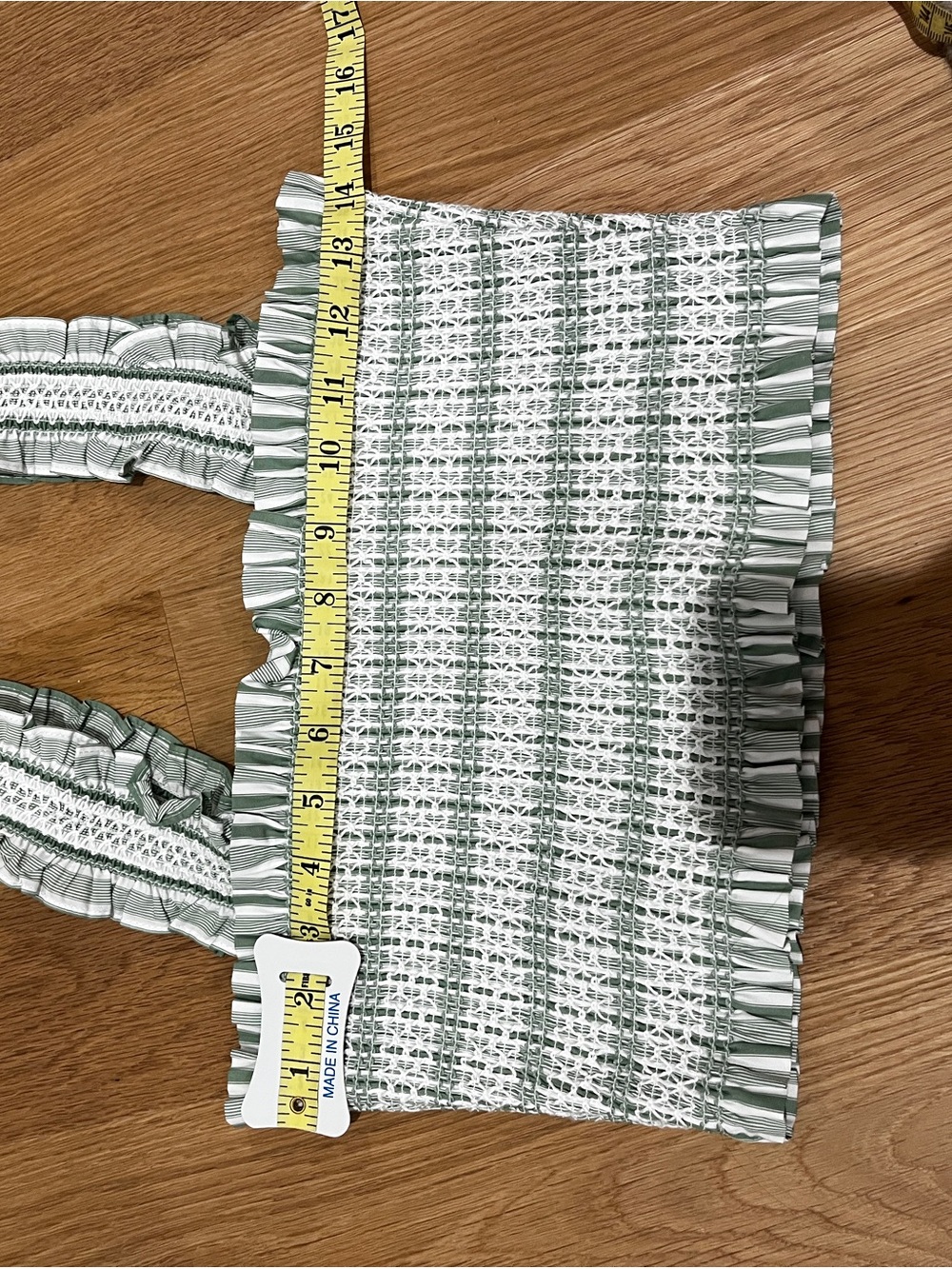 Hill House Azalea Nap Crop Top Medium Apple Green Variegated Stripe Like Ne - Picture 7 of 9
